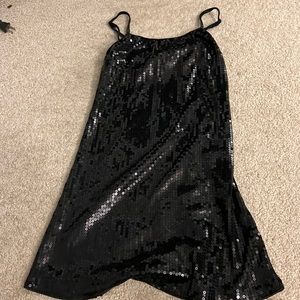 sparkly black tight dress